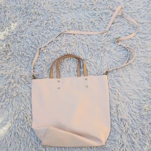 Women's Faux Leather Blush Pink Crossbody Handbag Tote